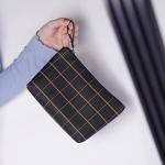 Chic Black PU Leather Travel Makeup Pouch