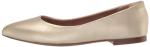 Gold Pointed-Toe Ballet Flats for Women