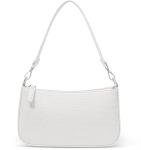 NIUEIMEE ZHOU White Croc Pattern Removable Strap Bag