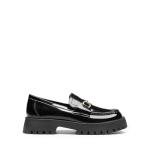 Chic Women's Black Patent Chunky Loafers