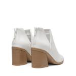 DREAM PAIRS Women's White Chunky Heel Ankle Boots