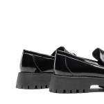 Chic Women's Black Patent Chunky Loafers