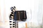 Elegant Black Quilted Tote Bag with Chain