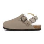 Gvimenos Women’s Taupe Suede Fur Lined Clogs