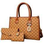 3-Piece Yellow PU Leather Handbag Set