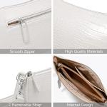 NIUEIMEE ZHOU White Croc Pattern Removable Strap Bag