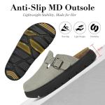 Genuine Suede Platform Clogs for Women in Grey