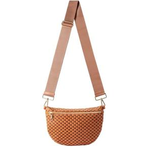Zyberion Checkered Woven Crossbody Bag for Women