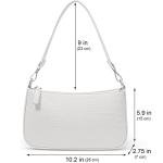 NIUEIMEE ZHOU White Croc Pattern Removable Strap Bag