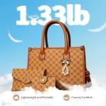 3-Piece Yellow PU Leather Handbag Set