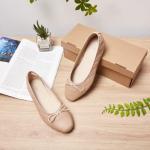 AFEETSING Women's Cap Toe Ballet Flats with Bow