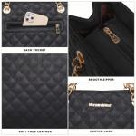 Elegant Black Quilted Tote Bag with Chain