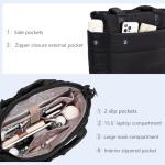 Large Black Quilted Puffer Tote Bag for Women