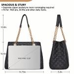 Elegant Black Quilted Tote Bag with Chain