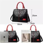 Luxury Black and Red Leather Tote Handbag