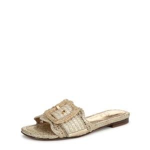 Sam Edelman Bambi Flat Sandal in Amber Gold