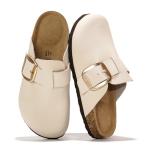 Genuine Leather Women's Clogs with Memory Foam