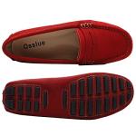 Osslue Red Suede Women's Penny Loafers Flats