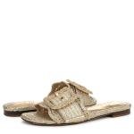 Sam Edelman Bambi Flat Sandal in Amber Gold