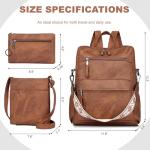 Dora & Liz Stylish Brown Backpack Purse for Women