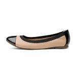 DREAM PAIRS Women's Nude/Black Ballerina Flats