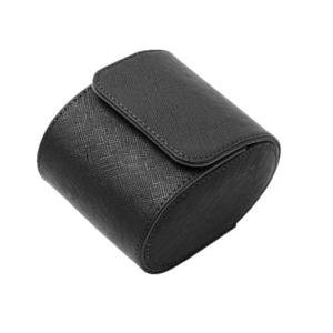 Black Leather Travel Watch Case for Men & Women