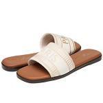 Athlefit Beige Summer Slip-On Sandals, Size 8.5