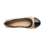 DREAM PAIRS Women's Nude/Black Ballerina Flats