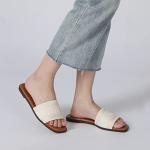 Athlefit Beige Summer Slip-On Sandals, Size 8.5