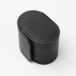 Black Leather Travel Watch Case for Men & Women