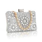 AIBAOWU Silver Rhinestone Evening Clutch Bag