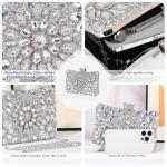 AIBAOWU Silver Rhinestone Evening Clutch Bag