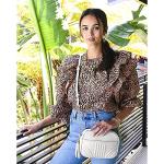 Chic White Quilted Crossbody Bag with Tassel