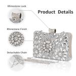 AIBAOWU Silver Rhinestone Evening Clutch Bag