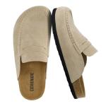 CUSHIONAIRE Fondu Leather Mule Clogs for Women