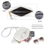 Chic White Quilted Crossbody Bag with Tassel