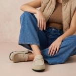 CUSHIONAIRE Fondu Leather Mule Clogs for Women