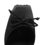 Elegant Black Satin Ballet Heels with Bow
