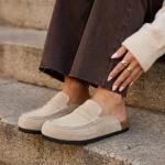 CUSHIONAIRE Fondu Leather Mule Clogs for Women