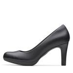 Clarks Adriel Viola Black Leather Pumps for Women