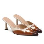 VOLEECE Suede Pointed Toe Kitten Heel Mules