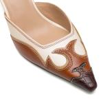 VOLEECE Suede Pointed Toe Kitten Heel Mules