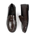 Dark Brown QIY Penny Loafers for Women