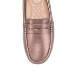 BEAUSEEN Women's Rose Gold Genuine Leather Loafers