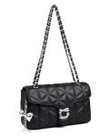 Trendy Vegan Leather Quilted Crossbody Bag