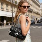Trendy Vegan Leather Quilted Crossbody Bag