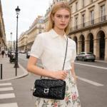 Trendy Vegan Leather Quilted Crossbody Bag