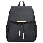 Trendy Black Leather Backpack Purse for Women