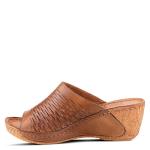 Cunacena Women's Leather Slip-On Wedge Sandals