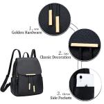 Trendy Black Leather Backpack Purse for Women